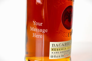 BACARDÍ Reserva Ocho 8 Year Old Rum 70cl/700ml with Personalised Engraved Message, 40% ABV