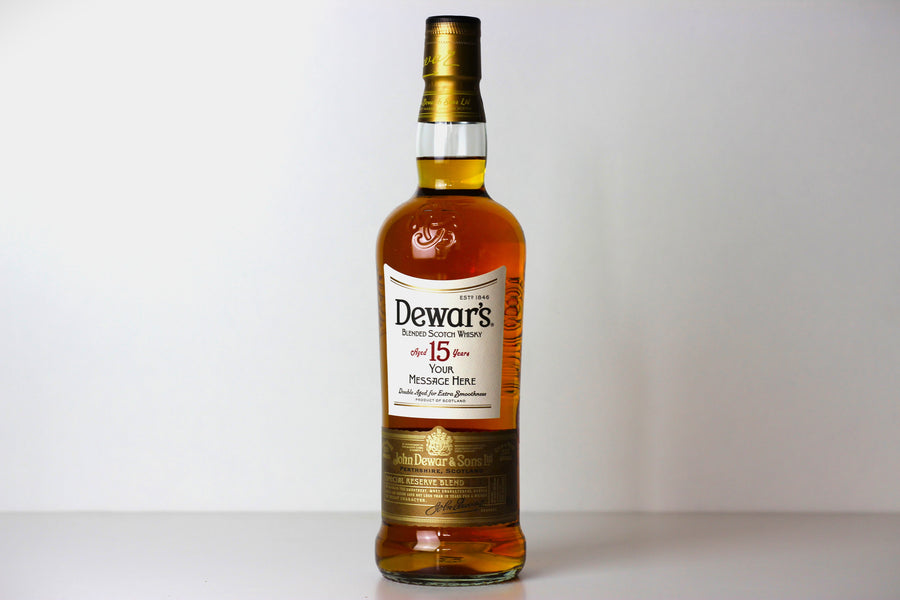 Dewar's 15 Year Old Blended Scotch Whisky 70cl/700ml with Personalised Label, 40% ABV