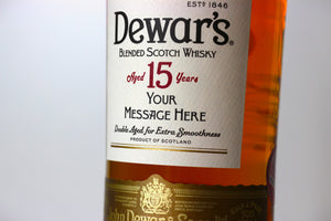 Dewar's 15 Year Old Blended Scotch Whisky 70cl/700ml with Personalised Label, 40% ABV