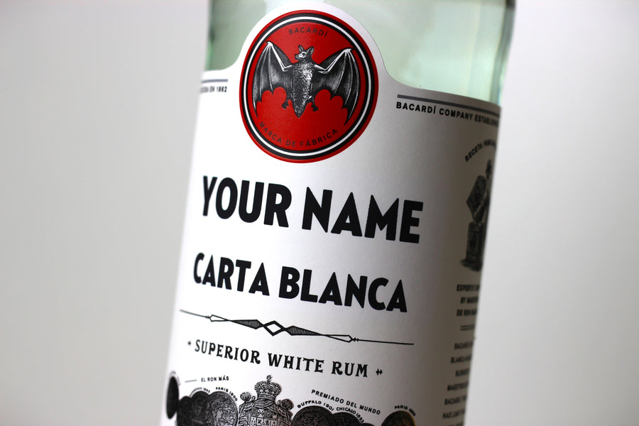 BACARDÍ Carta Blanca Rum 70cl/700ml with Personalised Label, 37.5% ABV